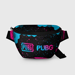 Поясная сумка PUBG - neon gradient: надпись и символ, цвет: 3D-принт