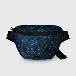 Поясная сумка Нейроны - всемирная паутина на черном фоне, цвет: 3D-принт