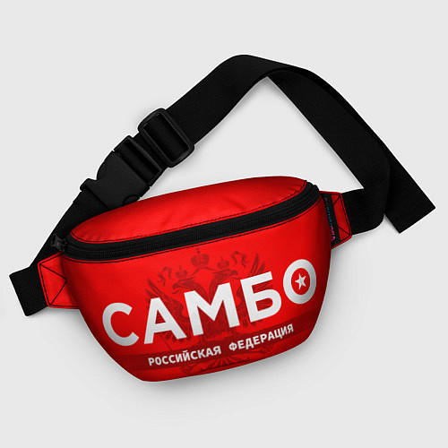 Поясная сумка Российская федерация самбо - на красном фоне / 3D-принт – фото 4