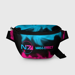 Поясная сумка Mass Effect - neon gradient: надпись и символ, цвет: 3D-принт