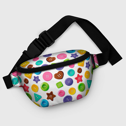 Поясная сумка Разноцветные пуговицы - паттерн / 3D-принт – фото 4