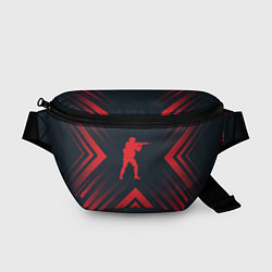 Поясная сумка Красный символ Counter Strike на темном фоне со ст, цвет: 3D-принт