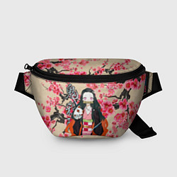 Поясная сумка Незуко Камадо под сакурой, цвет: 3D-принт