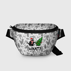 Поясная сумка What-котик: новогодний, цвет: 3D-принт