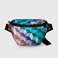 Поясная сумка Объёмные разноцветные кубы