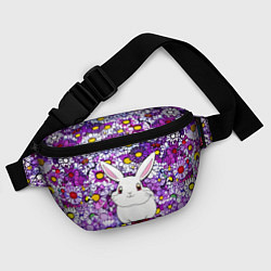 Поясная сумка Веселый кролик в цветах, цвет: 3D-принт — фото 2