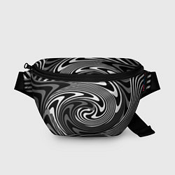 Поясная сумка Black and white abstract pattern