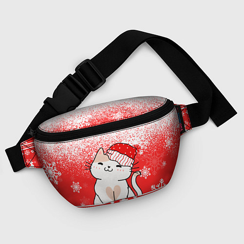 Поясная сумка Новогодний милый котик / 3D-принт – фото 4