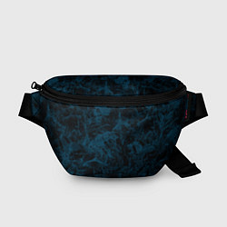 Поясная сумка Синий и черный мраморный узор, цвет: 3D-принт