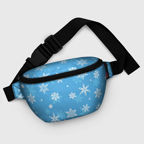 Поясная сумка Голубой снегопад / 3D-принт – фото 4