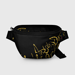 Поясная сумка Золотая каллиграфия на черном фоне, цвет: 3D-принт