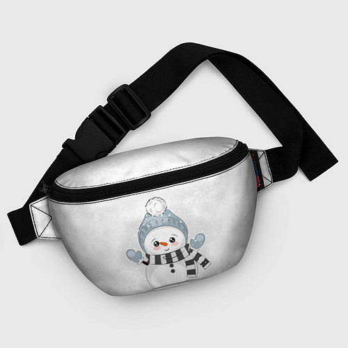 Поясная сумка Милый снеговик и снежинки / 3D-принт – фото 4