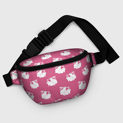 Поясная сумка Сексуальные кролики на розовом / 3D-принт – фото 4