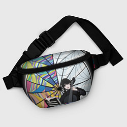 Поясная сумка Уэнсдэй играет на виолончели на фоне окна, цвет: 3D-принт — фото 2