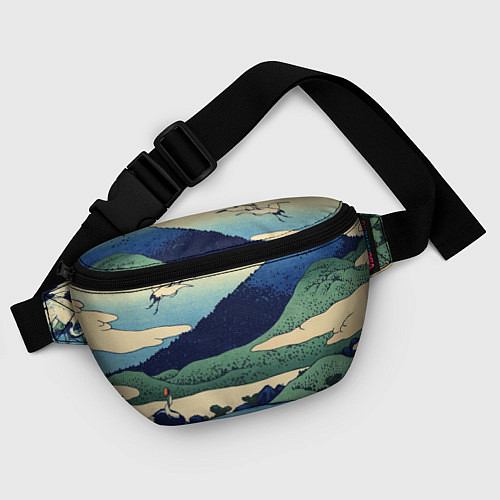 Поясная сумка Журавли - японский художник Хокусай Фудзи / 3D-принт – фото 4