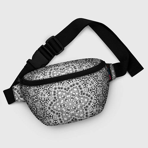 Поясная сумка Черно-белый орнамент мандала / 3D-принт – фото 4