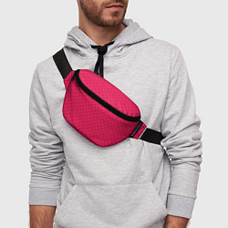 Поясная сумка Красный паттерн с мелкими сердечками, цвет: 3D-принт — фото 2