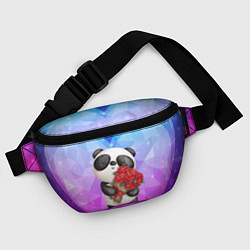 Поясная сумка Панда с букетом цветов, цвет: 3D-принт — фото 2