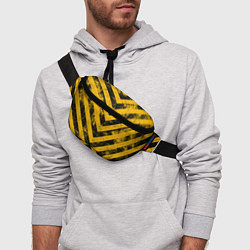 Поясная сумка WARNING - желто-черные полосы, цвет: 3D-принт — фото 2