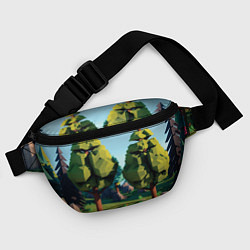 Поясная сумка Воксельный лес, цвет: 3D-принт — фото 2