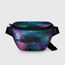 Поясная сумка Сине-фиолетовый туман и краски разных цветов, цвет: 3D-принт