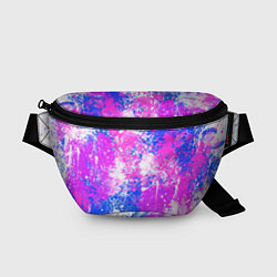 Поясная сумка Разбрызганная фиолетовая краска - светлый фон