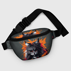 Поясная сумка Rocker Cat on a gray background - C-Cats collectio, цвет: 3D-принт — фото 2