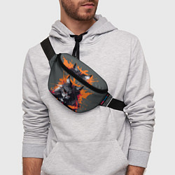 Поясная сумка Rocker Cat on a gray background - C-Cats collectio, цвет: 3D-принт — фото 2