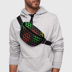 Поясная сумка Gradient hexagon genshin, цвет: 3D-принт — фото 2