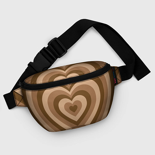 Поясная сумка Hearts brown / 3D-принт – фото 4
