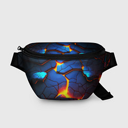 Поясная сумка Яркая неоновая лава, разломы, цвет: 3D-принт