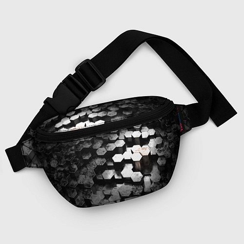 Поясная сумка Карбоновые соты абстрация / 3D-принт – фото 4