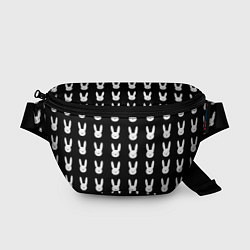 Поясная сумка Bunny pattern black, цвет: 3D-принт