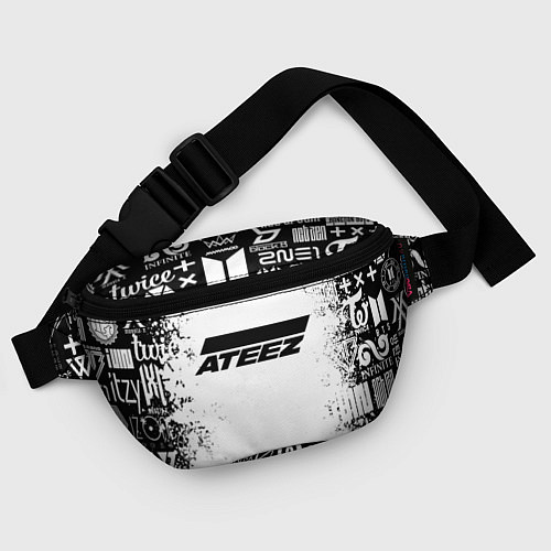 Поясная сумка Ateez black and white / 3D-принт – фото 4