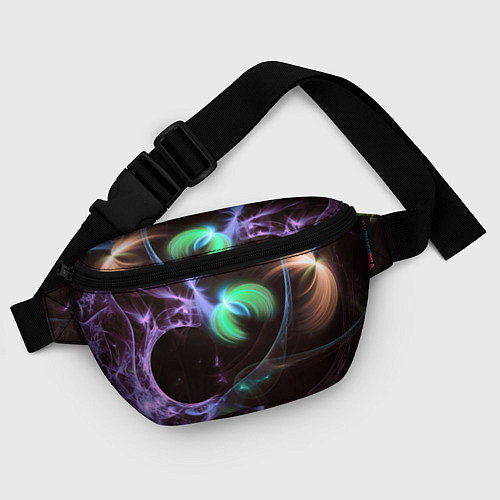 Поясная сумка Магические фиолетовые волны и цветные космические / 3D-принт – фото 4