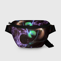 Поясная сумка Магические фиолетовые волны и цветные космические