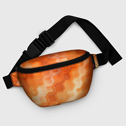 Поясная сумка Золотисто-оранжевый туманный паттерн, цвет: 3D-принт — фото 2