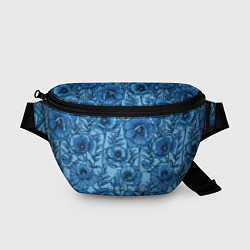 Поясная сумка Синие цветы