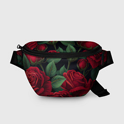 Поясная сумка Много красных роз