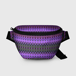 Поясная сумка Серо-фиолетовый этнический геометрический узор