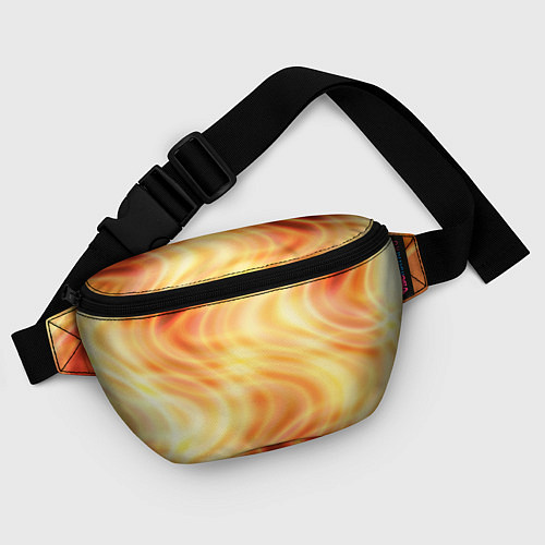 Поясная сумка Абстрактные оранжево-жёлтые солнечные волны / 3D-принт – фото 4