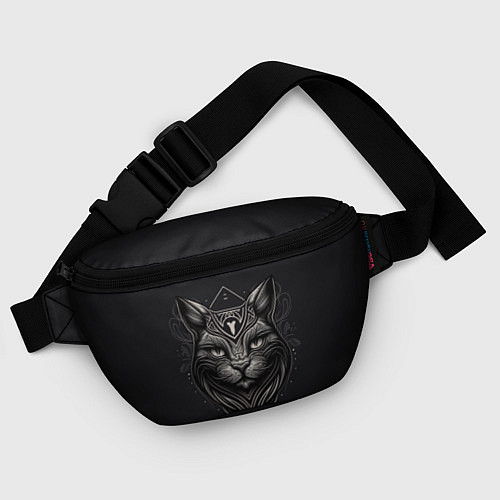 Поясная сумка Чёрный готический кот / 3D-принт – фото 4