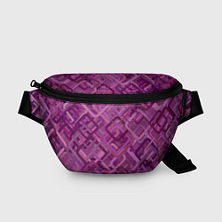 Поясная сумка Фиолетовые диагонали, цвет: 3D-принт