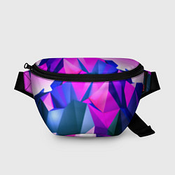 Поясная сумка Neon blue polygons, цвет: 3D-принт