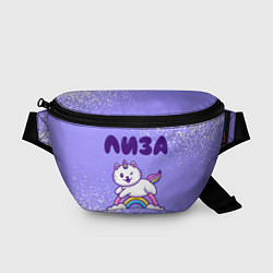Поясная сумка Лиза кошка единорожка, цвет: 3D-принт