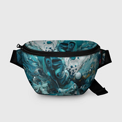 Поясная сумка Абстрактные голубые брызги краски, цвет: 3D-принт