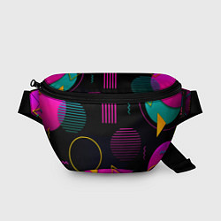 Поясная сумка Геометрия ретро стиль, цвет: 3D-принт