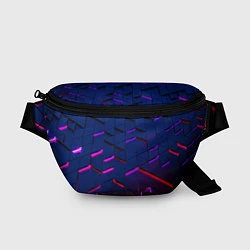Поясная сумка Неоновые треугольники с подсветкой, цвет: 3D-принт