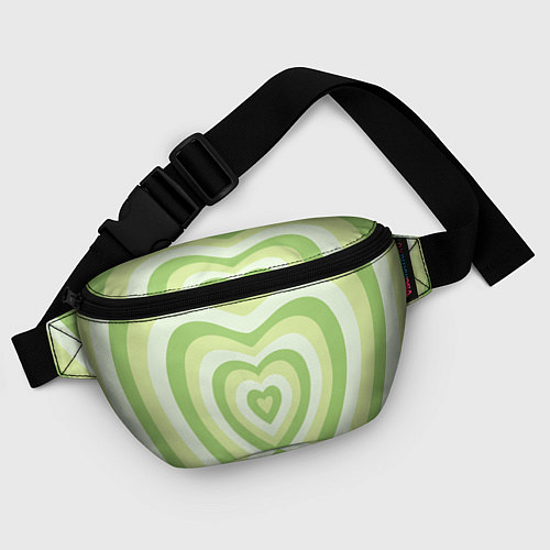 Поясная сумка Зеленые сердца - индикид паттерн / 3D-принт – фото 4