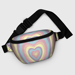 Поясная сумка Сердца пастельные оттенки, цвет: 3D-принт — фото 2